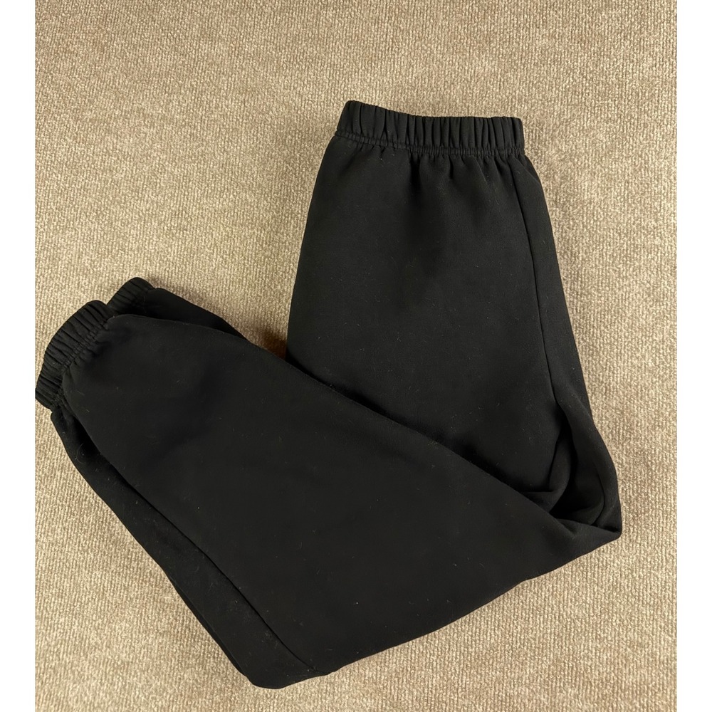Anrabess Womens Black Fleece Lined Jogger Sweatpants Elastic Waist Size L